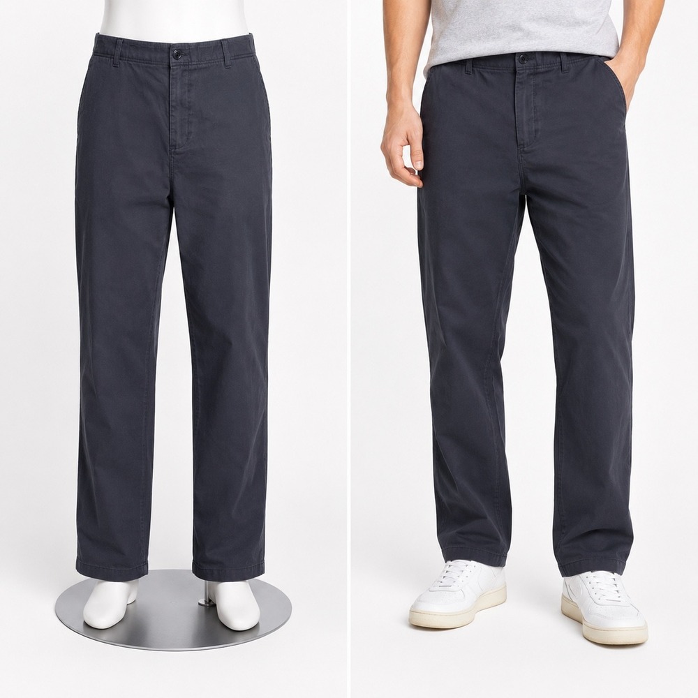 Lee Extreme Motion MVP Pants Mens 46x29 Navy Regular Straight Flex Waist Chino